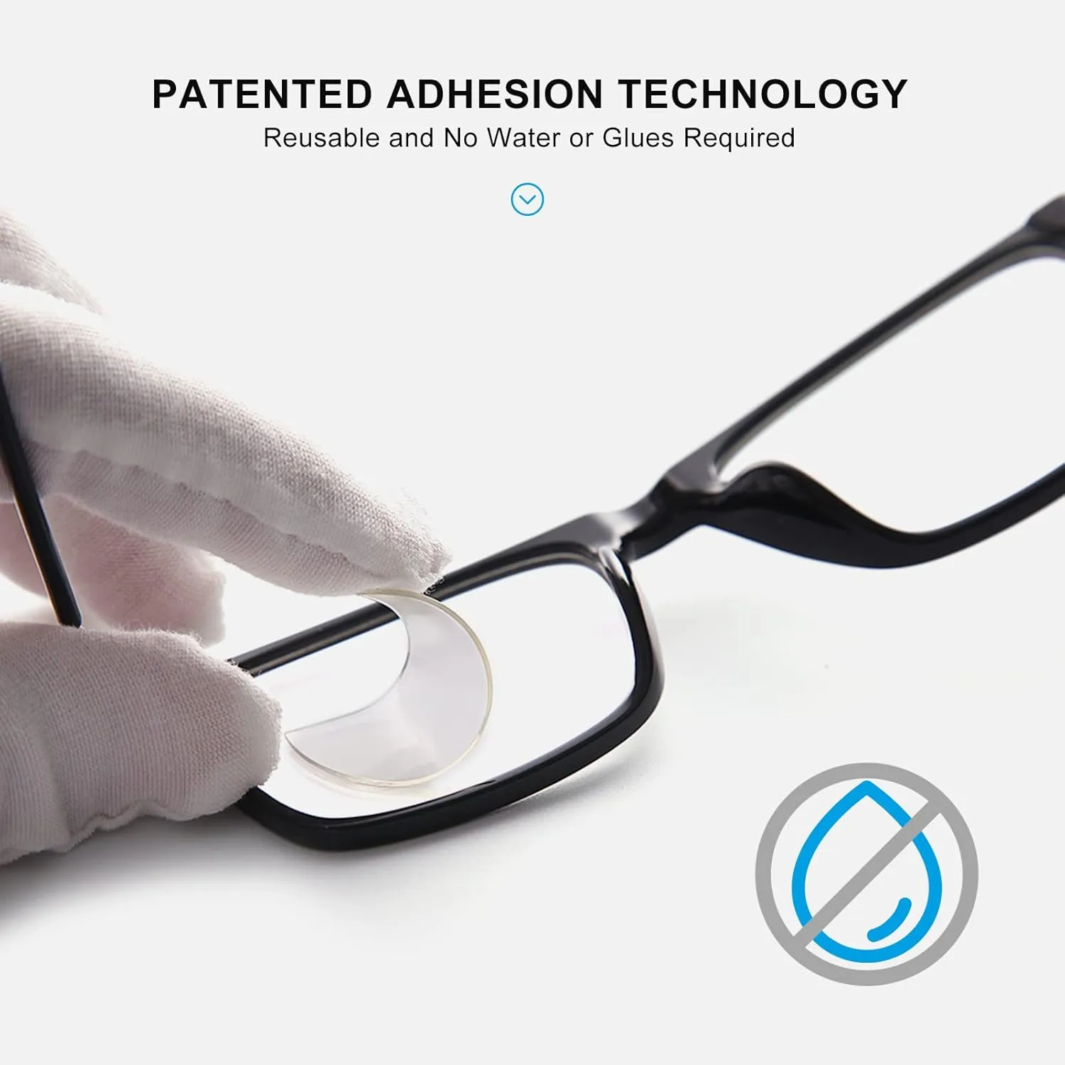 OKH Stick-on Bifocal Lenses, Convert Sunglasses, Goggles, or Glasses into Magnified Readers, Reusable, No Water Needed
