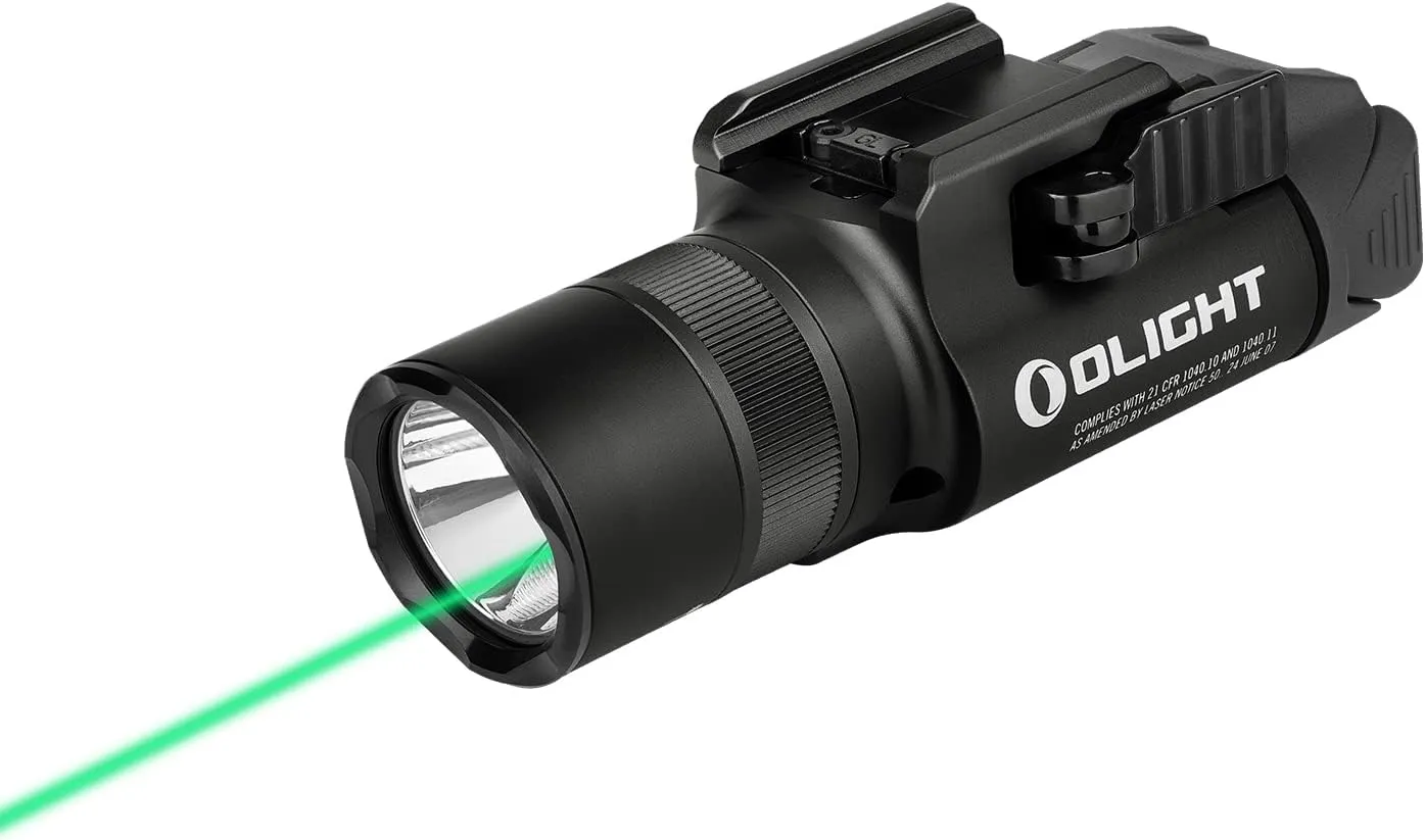 OLIGHT Baldr Pro R 1350 Lumens Magnetic USB Rechargeable Tactical Flashlight with Green Beam and White LED Combo, Rail Mount Weaponlight Compatible with 1913 or GL Rail, Built-in Battery