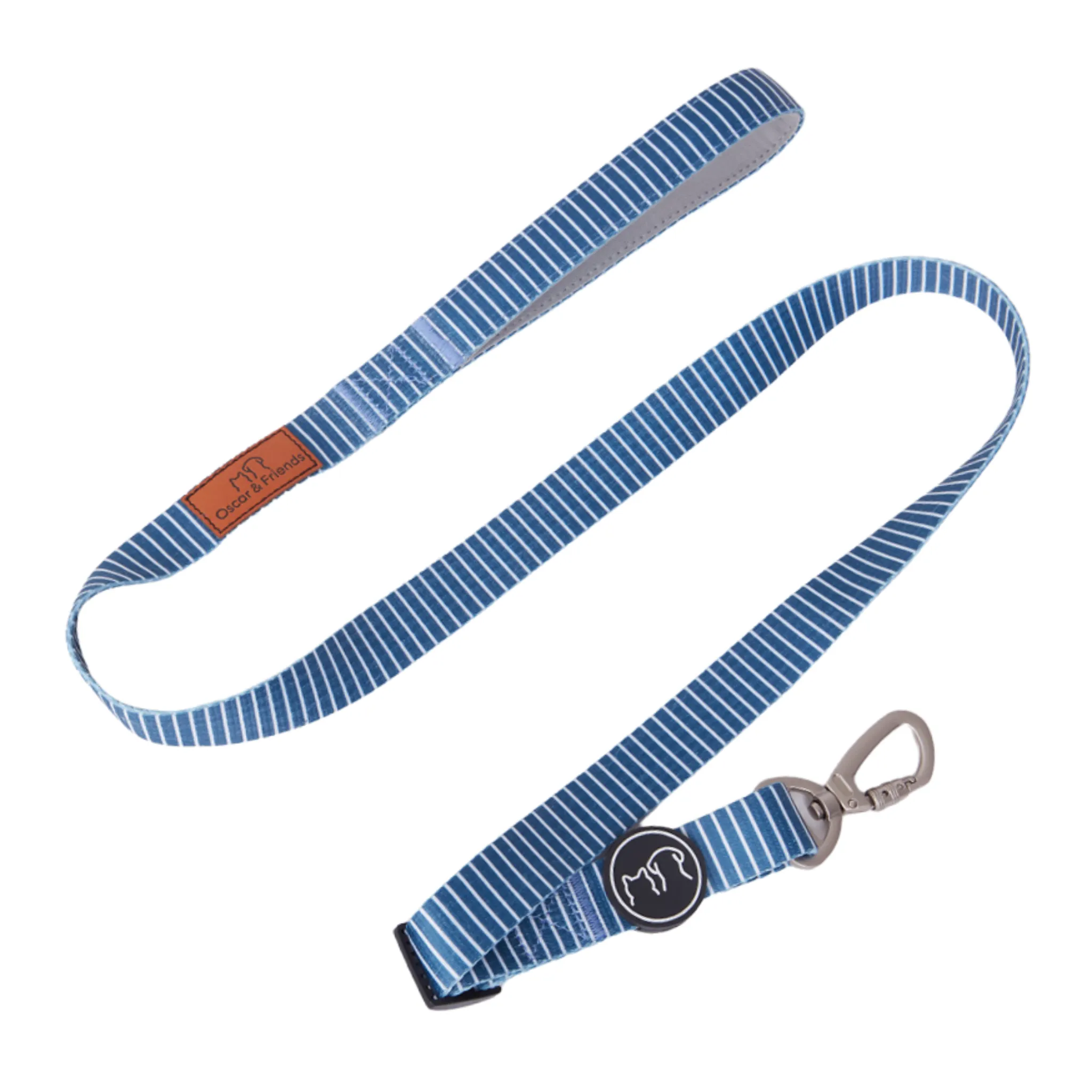 Oscar & Friends Dog Lead Teal Stripe- Small