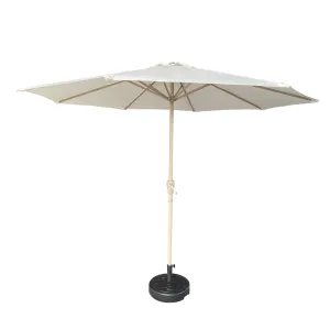 Outdoor Patio Umbrella Heavy Duty Outdoor Umbrella with 8 Ribs UV Resistant and Waterproof, for Poolside - Beige