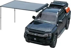 Outdoor Vehicle Awning, 6.7' x 10' Aluminum Shell Roof Rack Pull-Out, Ripstop UV50  Sun Shade Side Camper With Magnetic LED Lights, Weatherproof 4x4 Car Overland