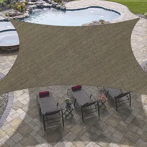 OutdoorLines Rectangle Sun Shade Sails for Patios 8 x 10 ft Sun UV Blocking Outdoor Canopy, Sunshades for Backyard, Lawn and Garden and All Outdoor Activities, Brown