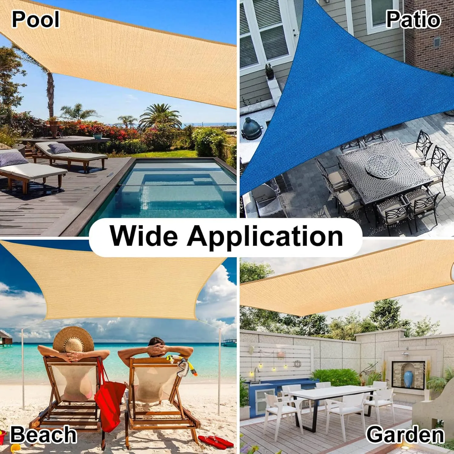 OutdoorLines Rectangle Sun Shade Sails for Patios 8 x 10 ft Sun UV Blocking Outdoor Canopy, Sunshades for Backyard, Lawn and Garden and All Outdoor Activities, Brown