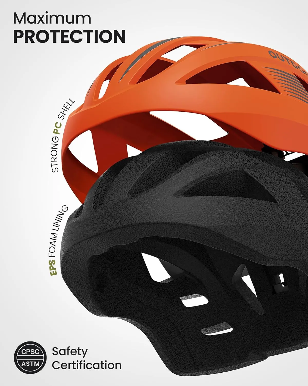 OutdoorMaster Adult Bike Helmet - Bicycle Helmet with Rechargeable Rear LED Light, Detachable Magnetic Goggles, Removable Sun Visor - Suitable for Commuting and Cycling for Men and Women
