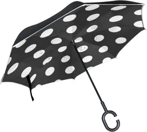 Oyihfvs Double Layer Inverted Umbrella, With C-Shaped Handle Windproof UV Proof Durable Parasol, For Men Women Outdoor Folding Rain Sun