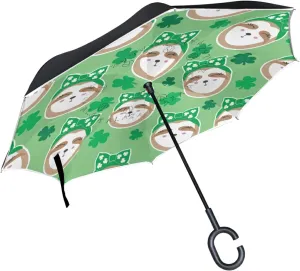 Oyihfvs Double Layer Inverted Umbrella, With C-Shaped Handle Windproof UV Proof Durable Parasol, For Men Women Outdoor Folding Rain Sun