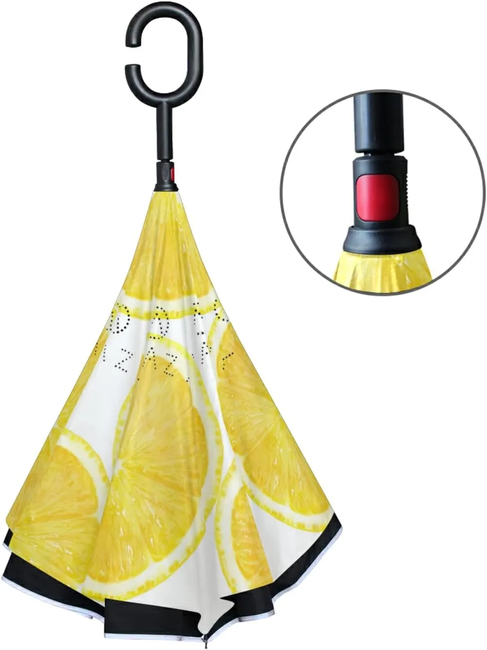 Oyihfvs Double Layer Inverted Umbrella, With C-Shaped Handle Windproof UV Proof Durable Parasol, For Men Women Outdoor Folding Rain Sun