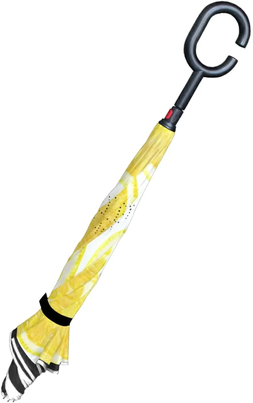 Oyihfvs Double Layer Inverted Umbrella, With C-Shaped Handle Windproof UV Proof Durable Parasol, For Men Women Outdoor Folding Rain Sun