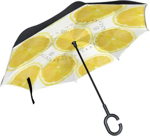 Oyihfvs Double Layer Inverted Umbrella, With C-Shaped Handle Windproof UV Proof Durable Parasol, For Men Women Outdoor Folding Rain Sun