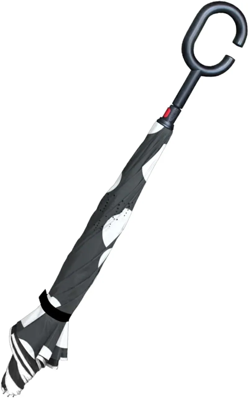 Oyihfvs Double Layer Inverted Umbrella, With C-Shaped Handle Windproof UV Proof Durable Parasol, For Men Women Outdoor Folding Rain Sun