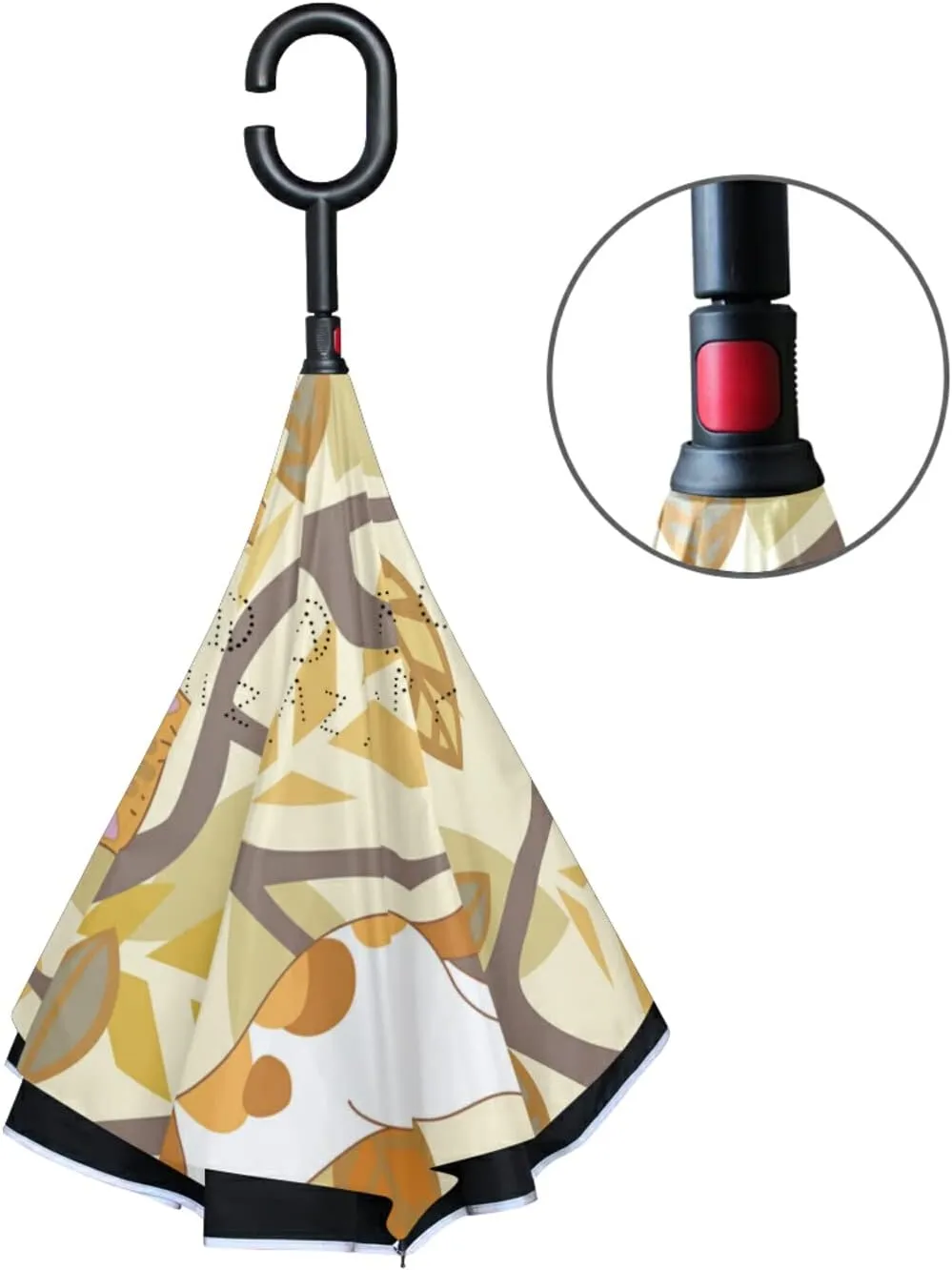 Oyihfvs Double Layer Inverted Umbrella, With C-Shaped Handle Windproof UV Proof Durable Parasol, For Men Women Outdoor Folding Rain Sun