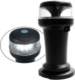 Pactrade Marine Navigation Lights for Boats LED - White Battery Powered Nav Lights for Boats - Magnetic Mount, Fixed Base, 2-Mode Operation - 1NM Waterproof