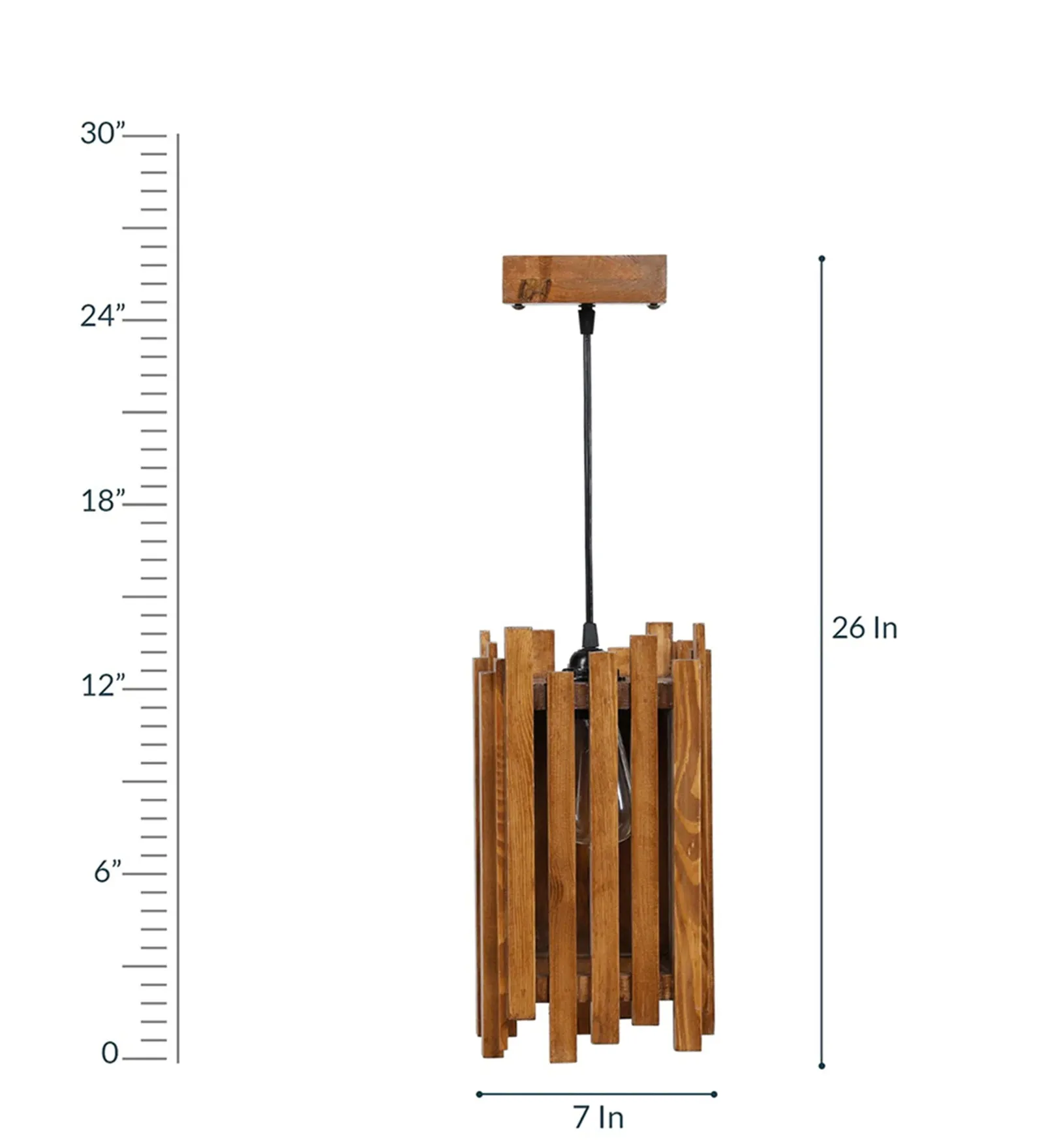 Palisade Beige Wooden Single Hanging Lamp (BULB NOT INCLUDED)