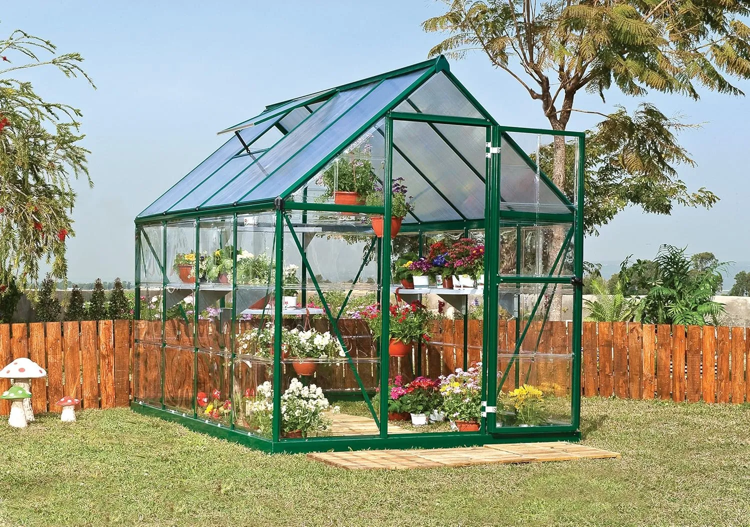 Palram - Canopia Hybrid 6' x 8' Greenhouse - Forest Green