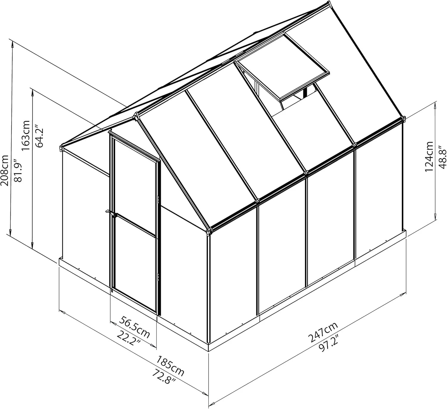Palram - Canopia Hybrid 6' x 8' Greenhouse - Forest Green