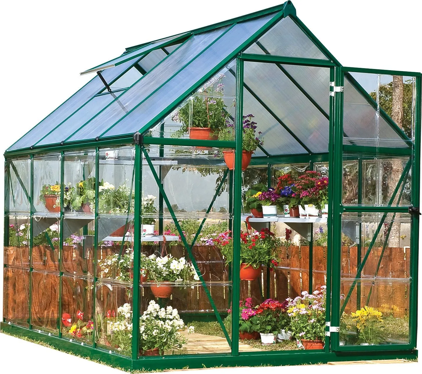 Palram - Canopia Hybrid 6' x 8' Greenhouse - Forest Green