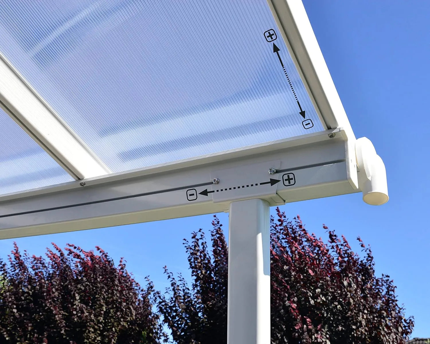 Palram - Canopia Sierra Patio Cover 75' x 75' White/Clear Outdoor Canopy Awning for Patio, Waterproof Canopy, Patio Awning, Outside Canopy for Backyard, Outdoor Gazebo with 100% UV Protection