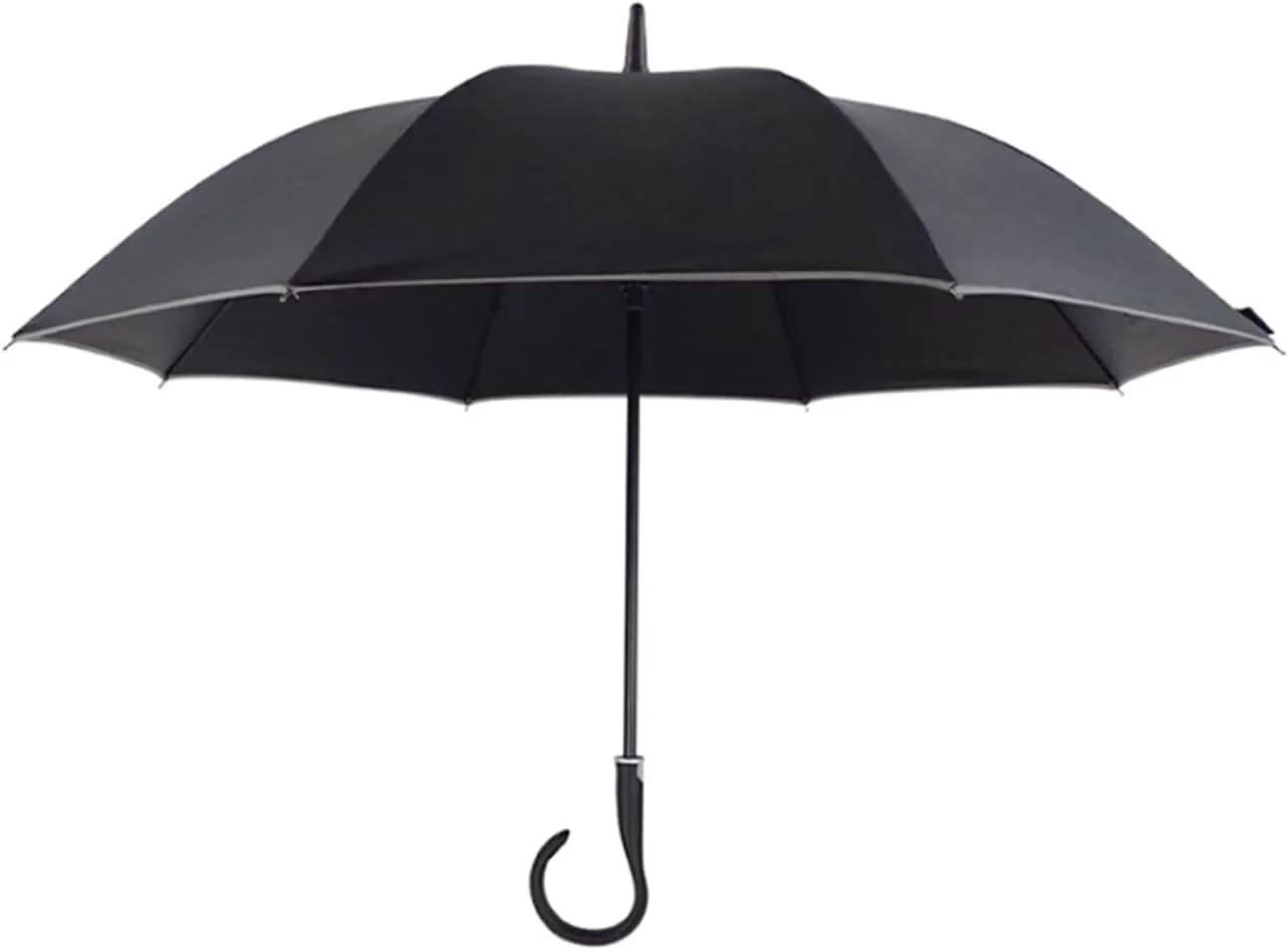 Paraguas Auto Open Golf Umbrella w/J Hook Curved Handle & Reflective Safety Strip Windproof Rainproof Stick Umbrella Large Canopy Parasol for Travel Sun and Rain Proof