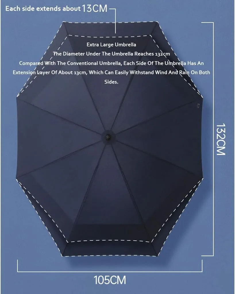 Paraguas Oversized Double Canopy Golf Umbrella Vented Windproof Stick Umbrella 52 Inch Auto Open Outdoor Family Umbrella for Rain or Sun Sun and Rain Proof