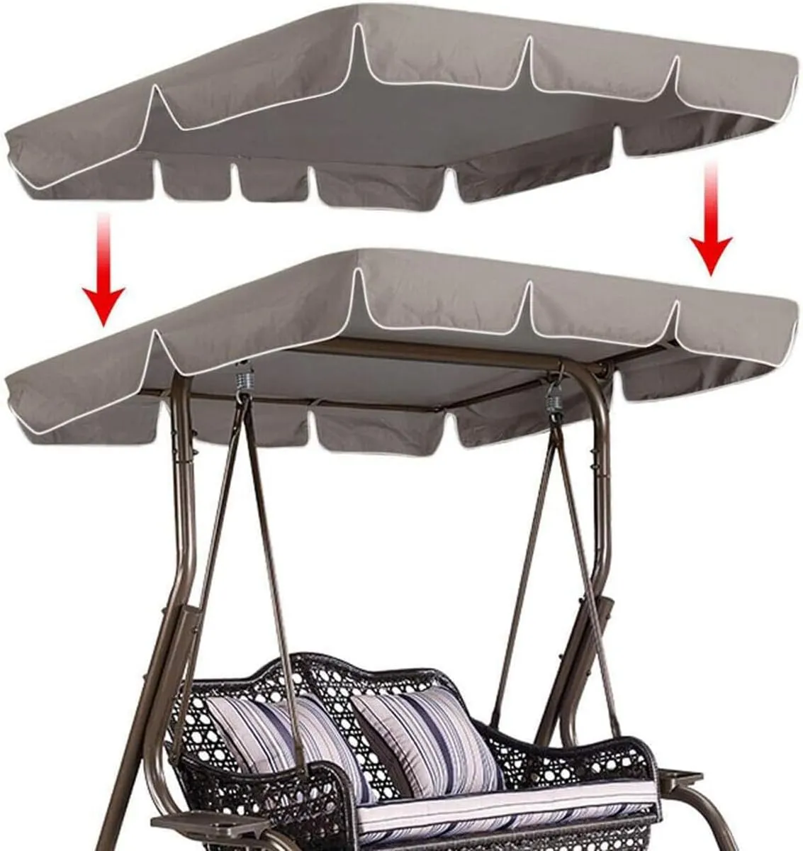 Patio Swing Canopy Replacement, 420D All Weather Protection Deluxe Waterproof UV, Outdoor Swing Canopy Replacement
