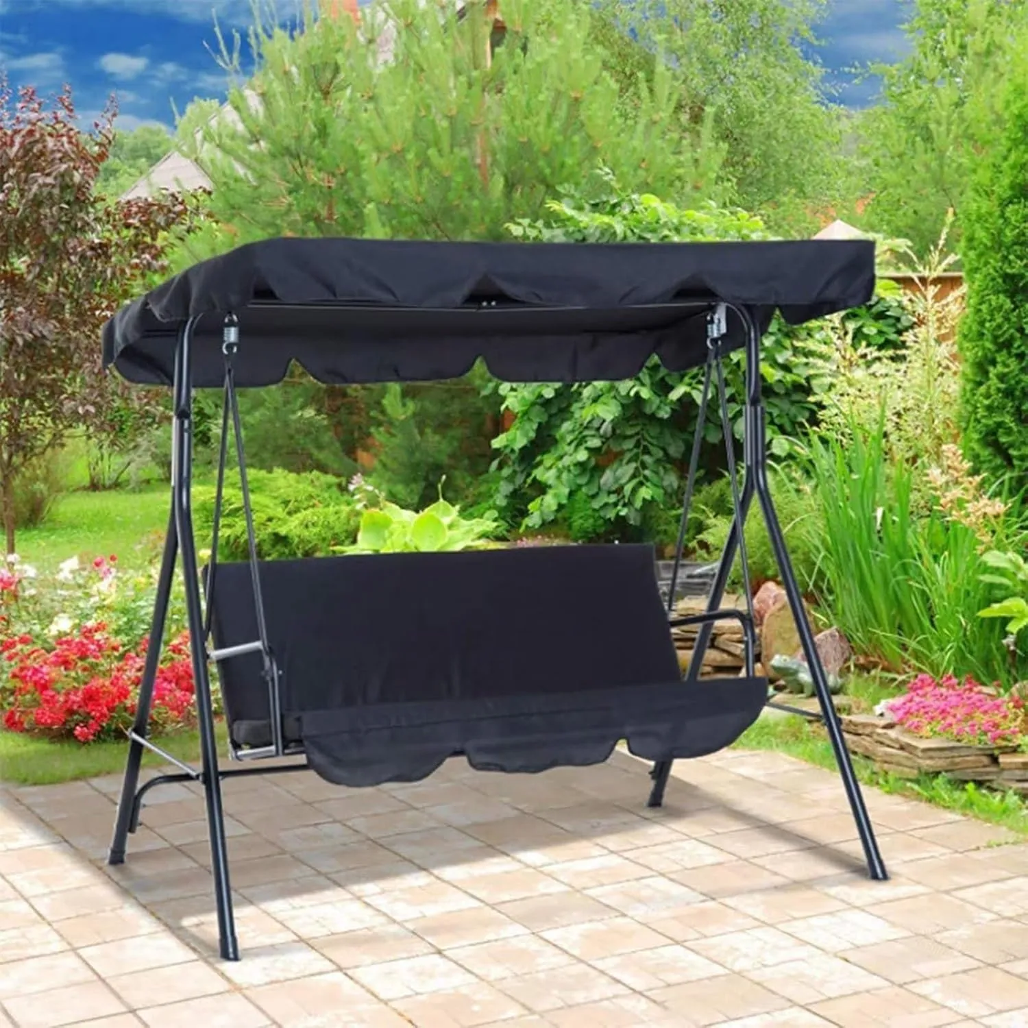 Patio Swing Canopy Replacement, 420D All Weather Protection Deluxe Waterproof UV, Outdoor Swing Canopy Replacement