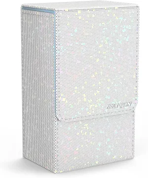 Pearlized White Tarot Card Holder with Light Blue Interior – Fold-Top Case with Magnetic Lid Closure – Fits Standard Tarot Decks – Outer Dimensions 5.39 x 3.38 x 2 Inches (Pearlized White)