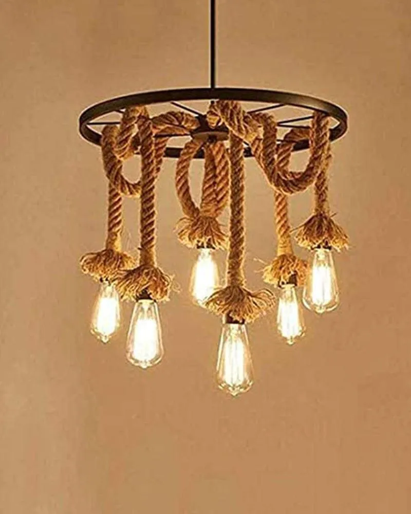 Pendant Hamp Rope Edison Hanging Lights