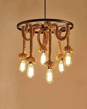 Pendant Hamp Rope Edison Hanging Lights