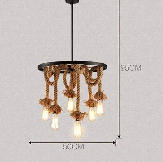 Pendant Hamp Rope Edison Hanging Lights
