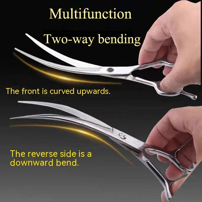 Pet Grooming Scissors Set - Professional Curved Dog Hair Trimming Scissors and Clippers