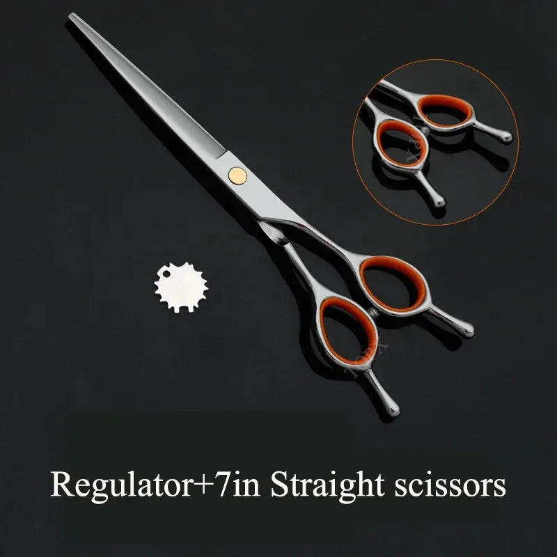 Pet Grooming Scissors Set - Professional Curved Dog Hair Trimming Scissors and Clippers
