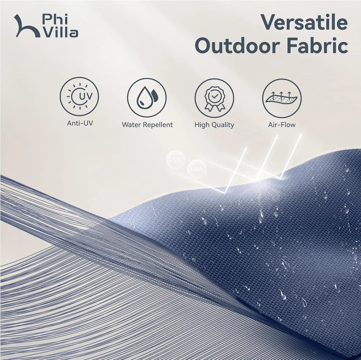 PHI VILLA 15ft Large Patio Umbrellas with Base Included, Outdoor Double-Sided Rectangle Market Umbrella with Crank Handle, for Pool Lawn Garden, Blue