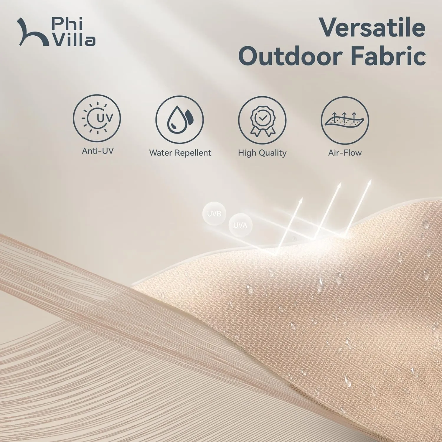 PHI VILLA 15ft Large Patio Umbrellas with Base Included, Outdoor Double-Sided Rectangle Market Umbrella with Stand, Outside Umbrellas for Poolside Lawn Backyard, Beige
