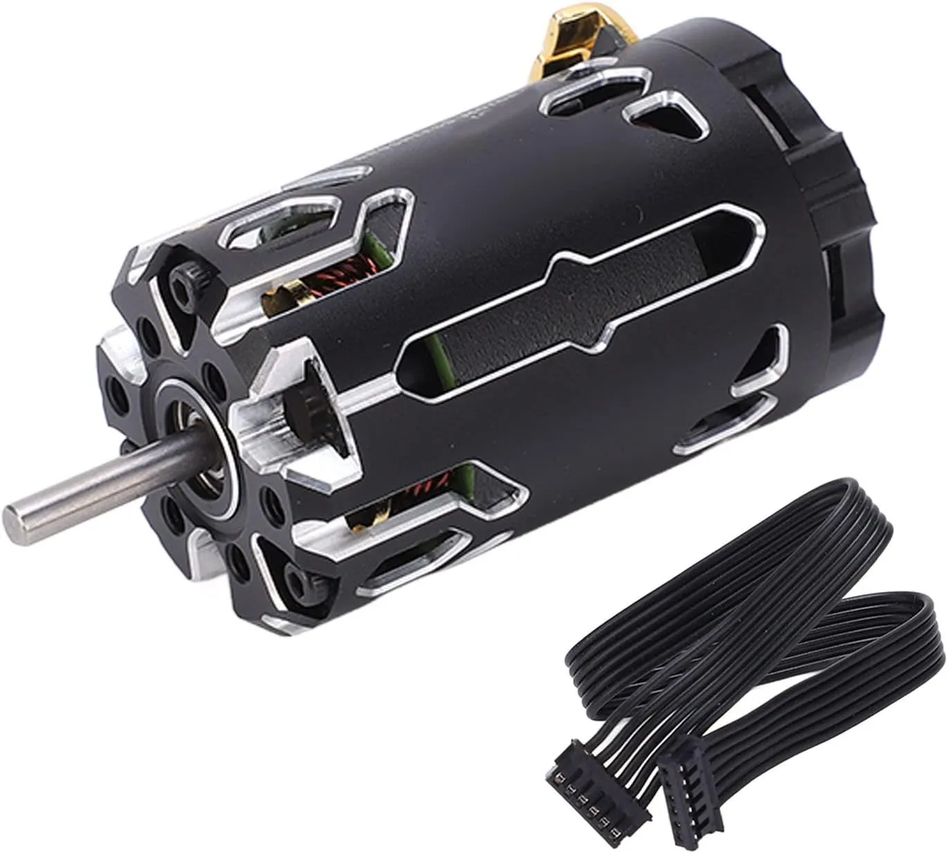 Pilipane RC Motor, 380 V2S Sensored Brushless Watertight Motor, High Speed Electric Scooter Motor with Induction Wire, 10 5T 250W Supersonic Motor for 1/12 1/14 RC Car Truck Racing