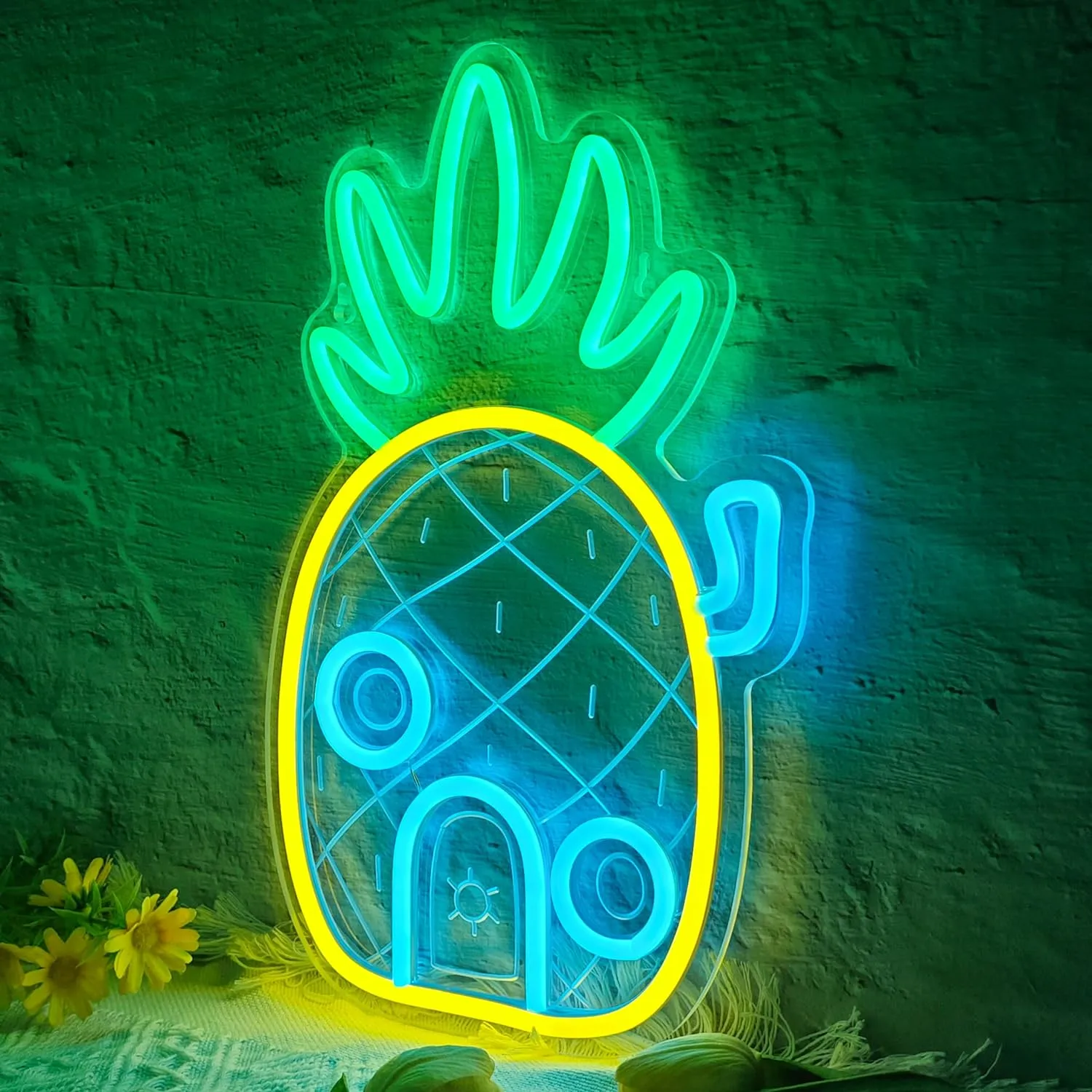 Pineapple House Neon Sign Dimmable LED Under Sea Pineapple Neon Signs for Wall Decor,Ocean Theme Kids Room Bedroom Game Room Birthday Party Decorations Gifts for Kids