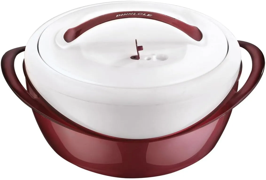 Pinnacle Large Insulated Casserole Dish with Lid 3.6 qt. Elegant Hot Pot Food Warmer/Cooler -Thermal Soup/Salad Serving Bowl Stainless Steel Hot Food Container–Best Gift Set for Moms