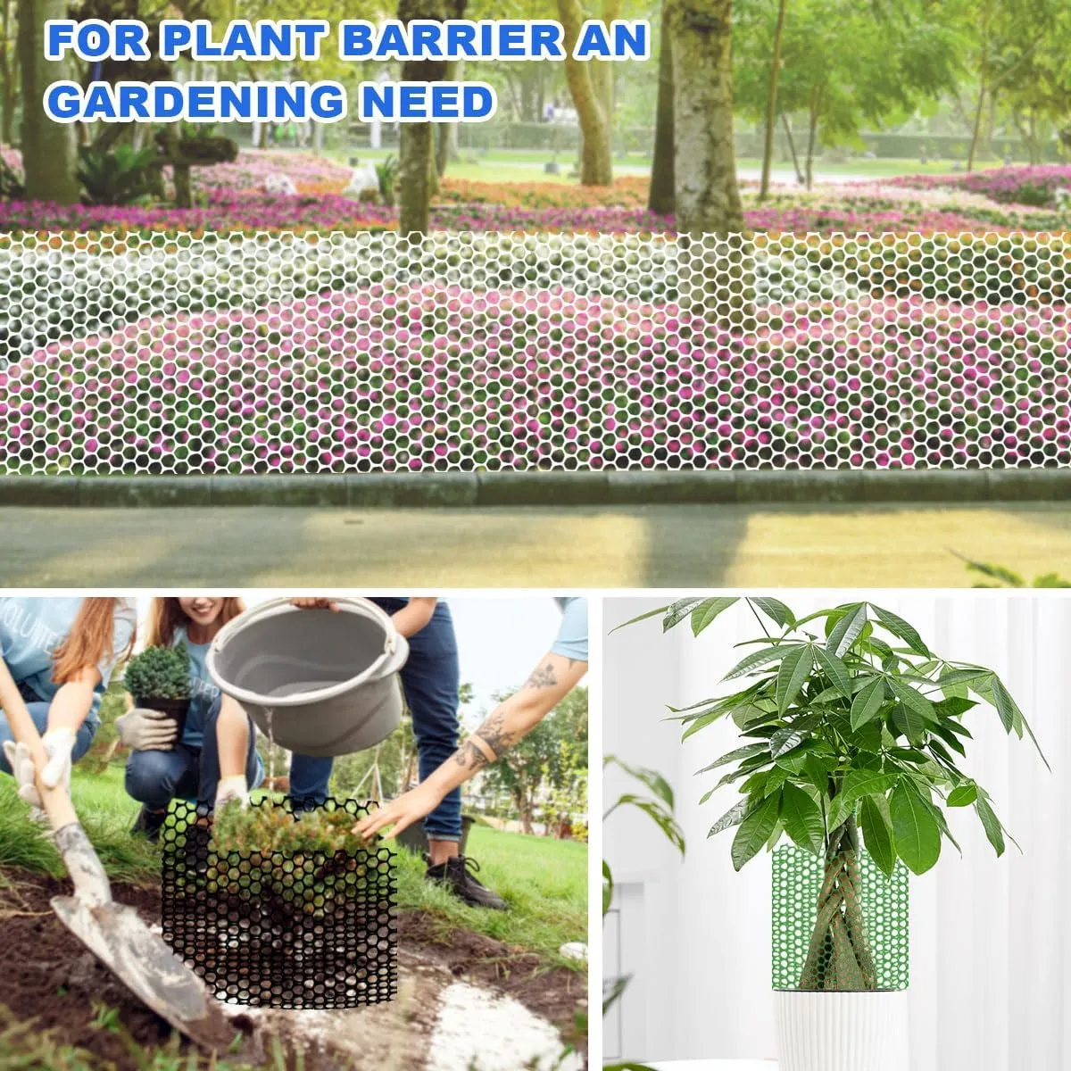 Plastic Netting for Pet & Garden Safeguard, Mesh Fencing for Poultry, Dogs, Rabbits, Chicken, Snake Barrier, Plant Protection, Easy Install (Black, 15.7INx32.8FT)