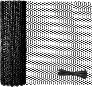 Plastic Netting for Pet & Garden Safeguard, Mesh Fencing for Poultry, Dogs, Rabbits, Chicken, Snake Barrier, Plant Protection, Easy Install (Black, 15.7INx32.8FT)