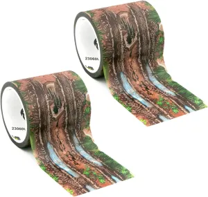 PlayTape Dirt Road Tape for Toy Cars - Sticks to Flat Surfaces, No Residue, 2-Pack of 2 in. x 30 ft. Roll