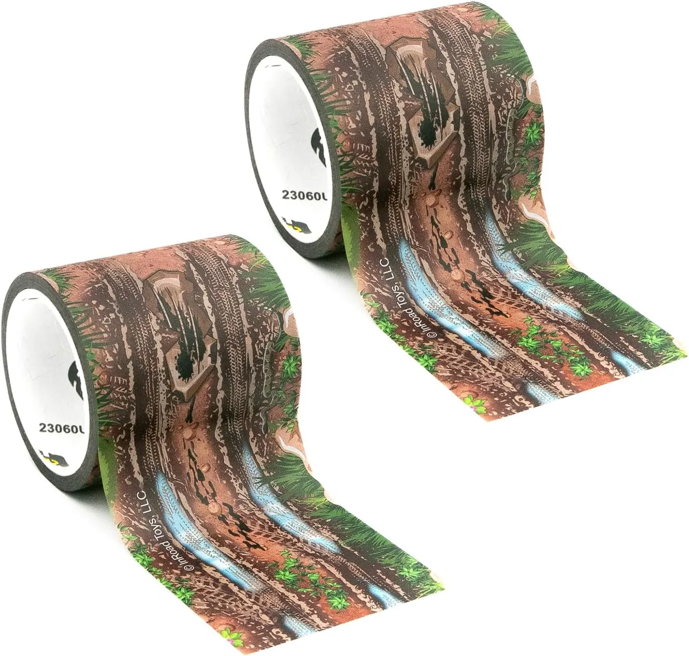PlayTape Dirt Road Tape for Toy Cars - Sticks to Flat Surfaces, No Residue, 2-Pack of 2 in. x 30 ft. Roll