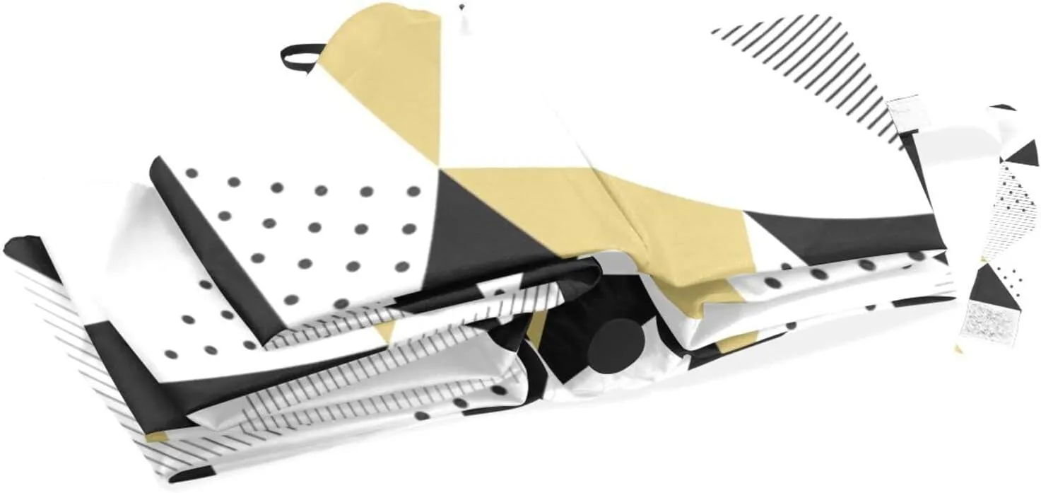 Poeticcity Rain Travel Umbrella, Hand Open Close Windproof Waterproof Folding Umbrella, Compact Canopy Strong Ray Parasol Umbrella
