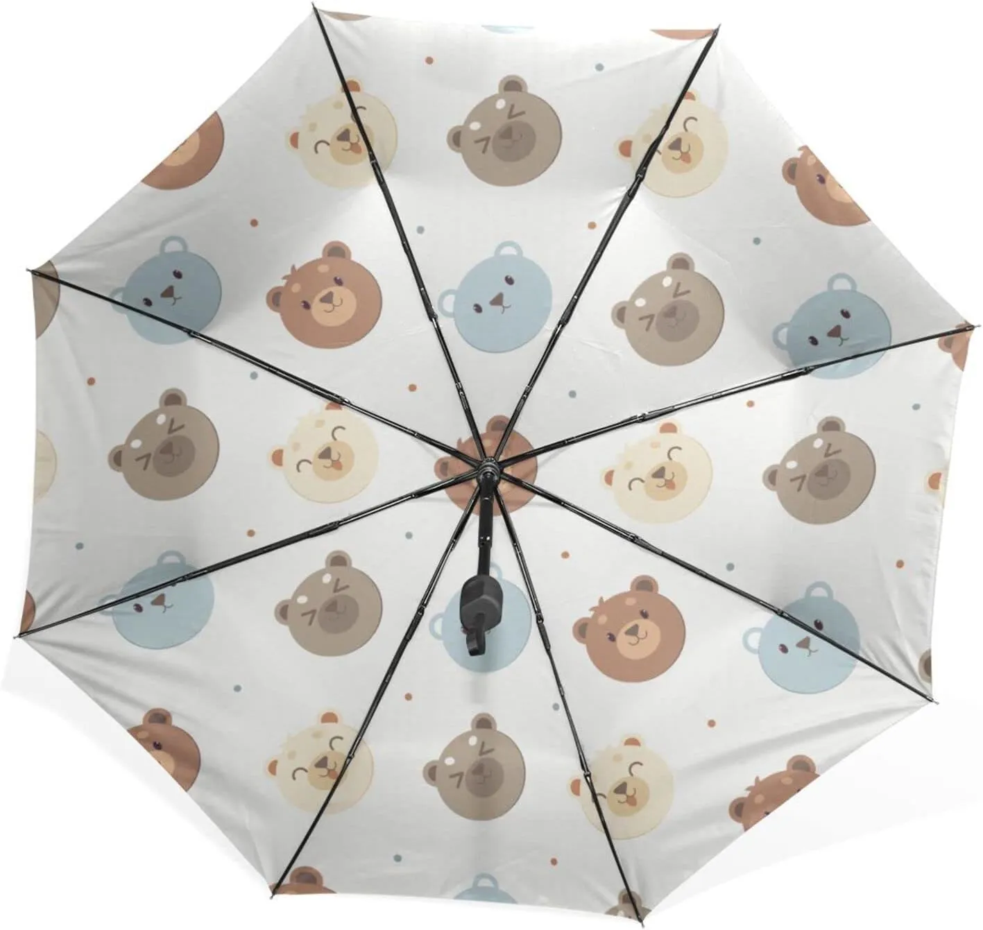 Poeticcity Rain Travel Umbrella, Hand Open Close Windproof Waterproof Folding Umbrella, Compact Canopy Strong Ray Parasol Umbrella