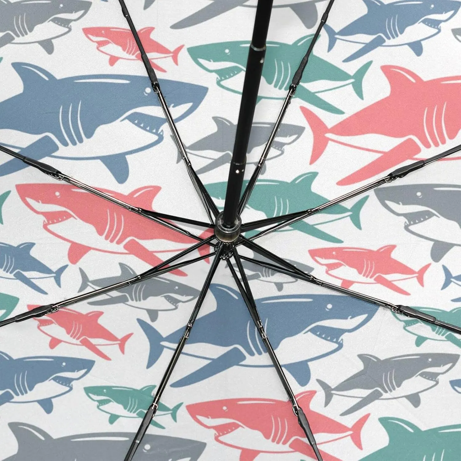 Poeticcity Rain Travel Umbrella, Hand Open Close Windproof Waterproof Folding Umbrella, Compact Canopy Strong Ray Parasol Umbrella