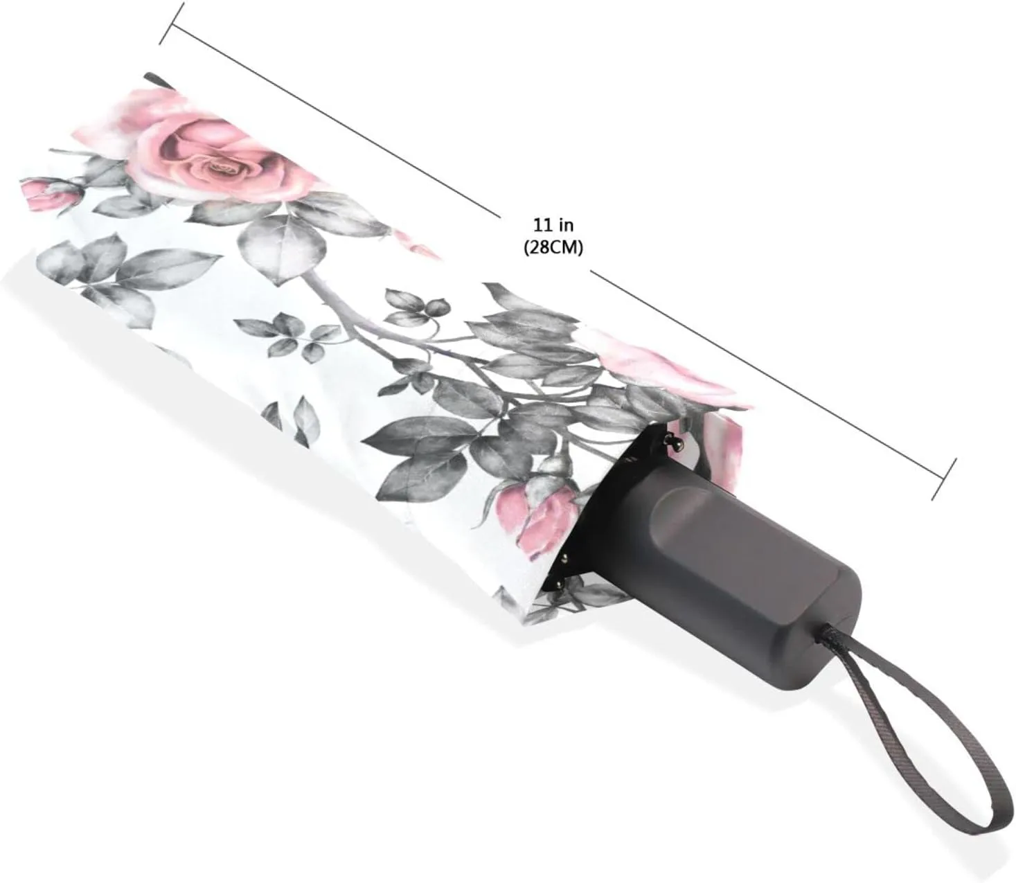 Poeticcity Rain Travel Umbrella, Hand Open Close Windproof Waterproof Folding Umbrella, Compact Canopy Strong Ray Parasol Umbrella