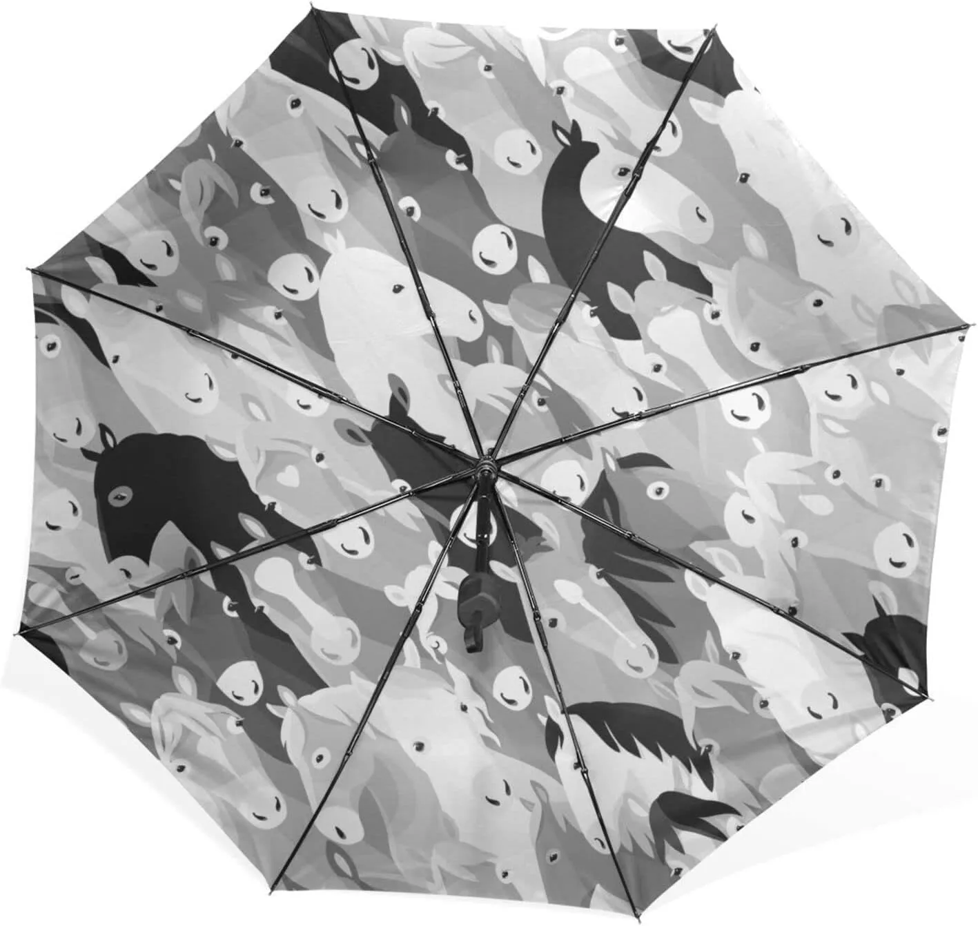 Poeticcity Rain Travel Umbrella, Hand Open Close Windproof Waterproof Folding Umbrella, Compact Canopy Strong Ray Parasol Umbrella