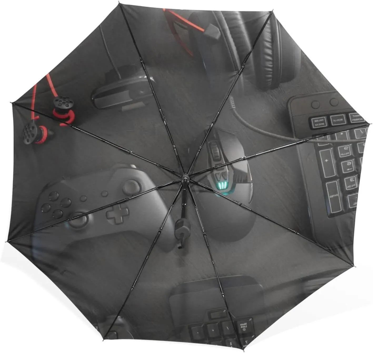 Poeticcity Rain Travel Umbrella, Hand Open Close Windproof Waterproof Folding Umbrella, Compact Canopy Strong Ray Parasol Umbrella