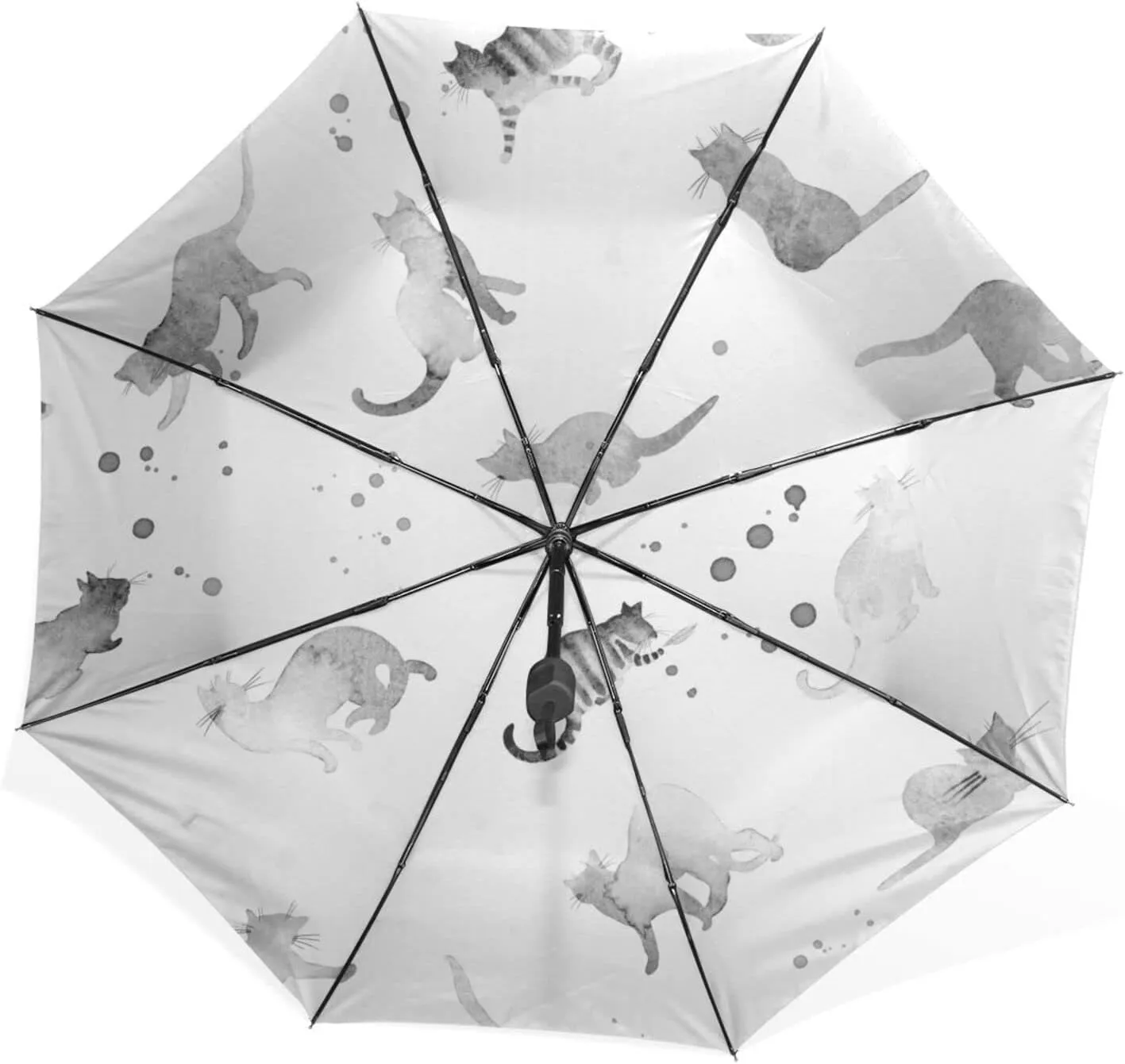 Poeticcity Rain Travel Umbrella, Hand Open Close Windproof Waterproof Folding Umbrella, Compact Canopy Strong Ray Parasol Umbrella