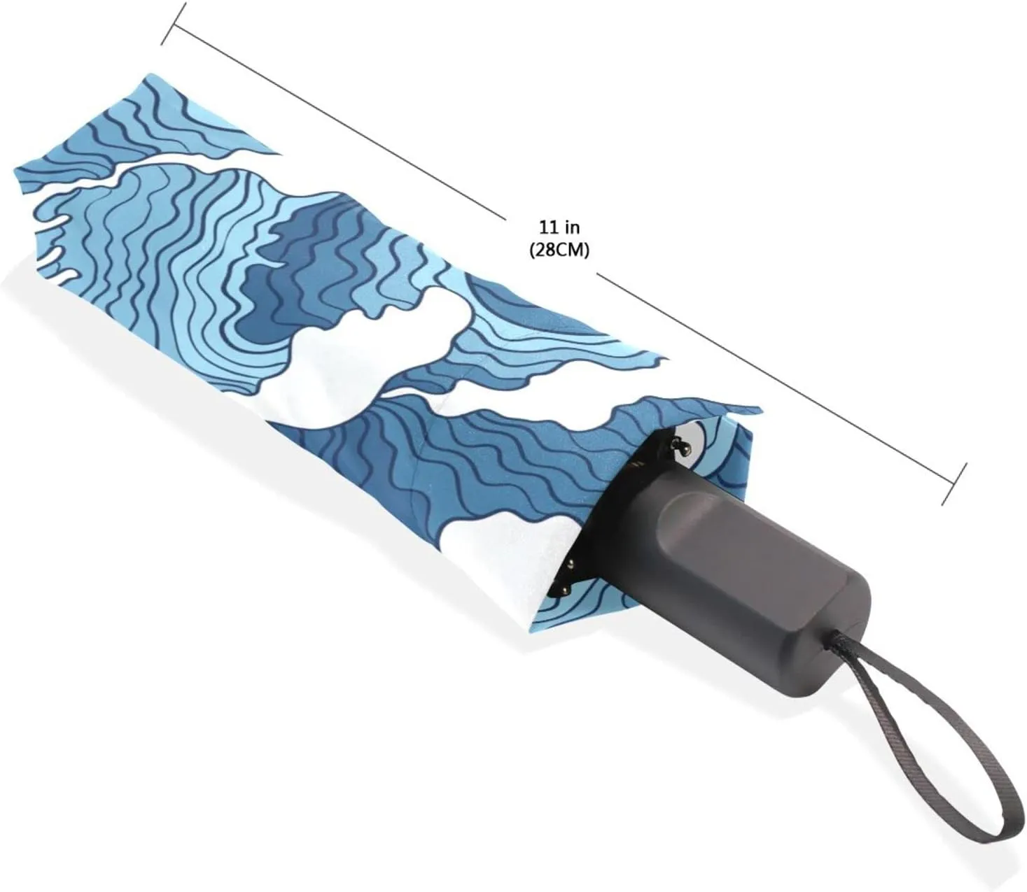 Poeticcity Rain Travel Umbrella, Hand Open Close Windproof Waterproof Folding Umbrella, Compact Canopy Strong Ray Parasol Umbrella