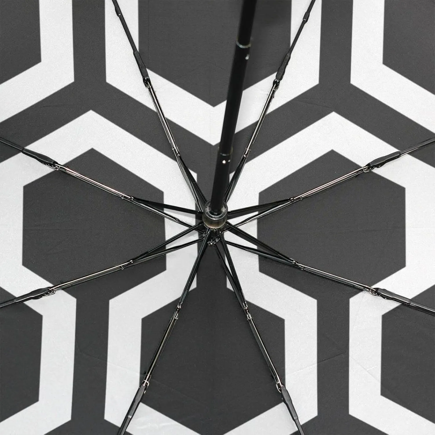 Poeticcity Rain Travel Umbrella, Hand Open Close Windproof Waterproof Folding Umbrella, Compact Canopy Strong Ray Parasol Umbrella