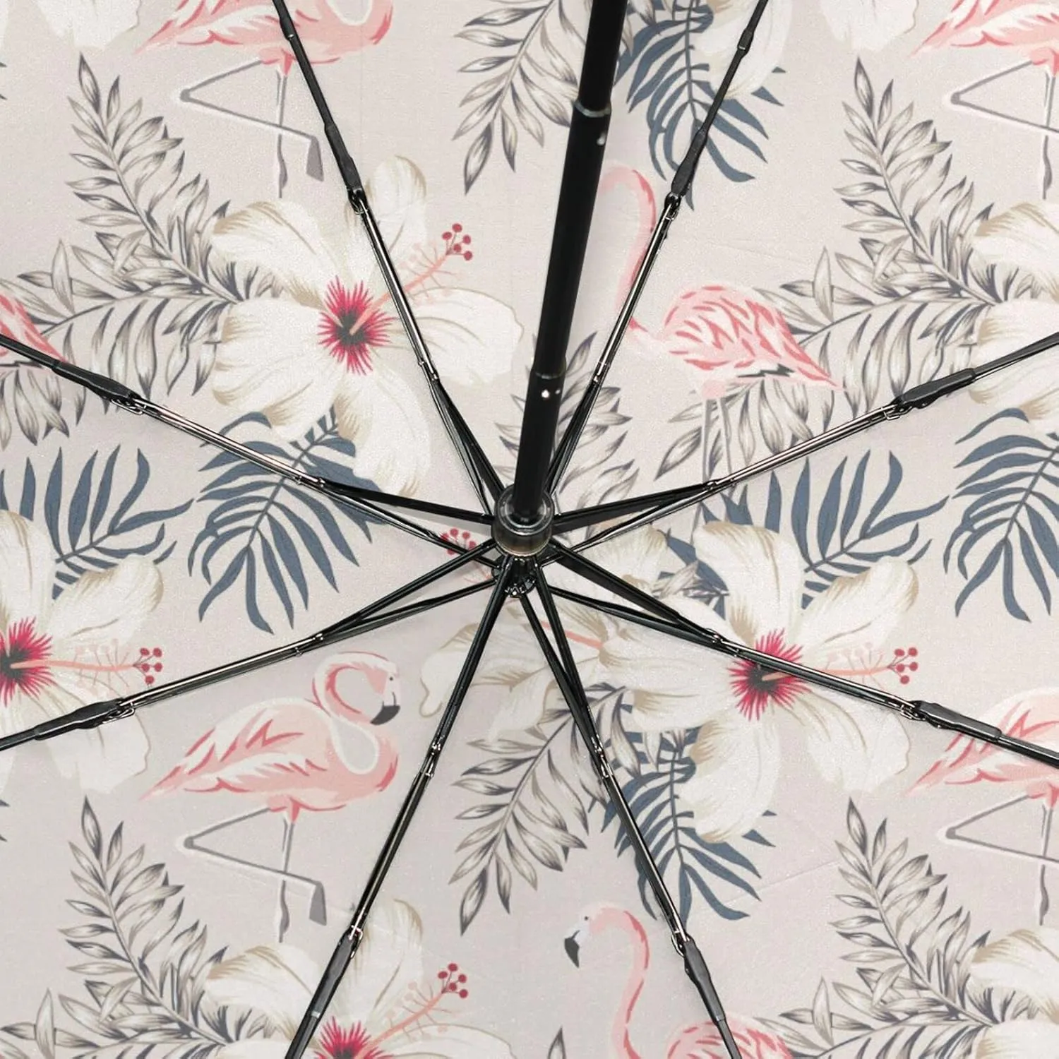 Poeticcity Rain Travel Umbrella, Hand Open Close Windproof Waterproof Folding Umbrella, Compact Canopy Strong Ray Parasol Umbrella